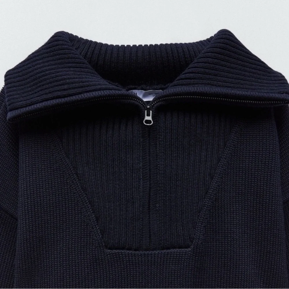 Zara Heavy Knit Zip Sweater
